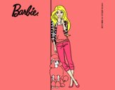 Barbie con cazadora de cuadros