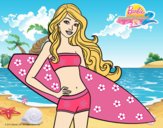 Barbie con tabla de surf