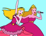 Barbie y la princesa cantando