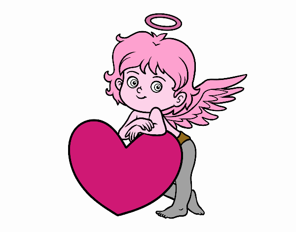 Cupido y un corazón