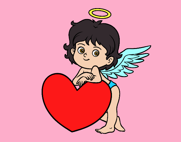 Cupido y un corazón