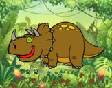 Dibujo Dino Triceratops pintado por luilllli