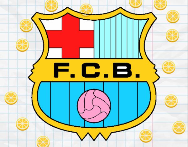 Dibujo Escudo del F.C. Barcelona pintado por castill