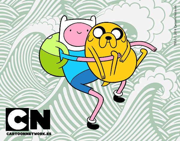 Finn y Jake abrazados