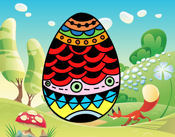 Dibujo Huevo de Pascua estilo japonés pintado por PudinGirl