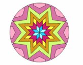 Dibujo Mandala mosaico estrella pintado por ilikantra