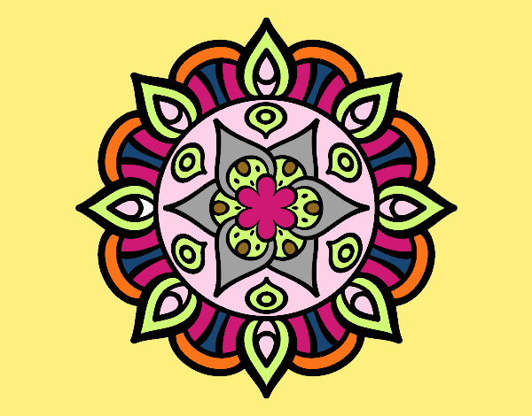 Dibujo Mandala vida vegetal pintado por hii8