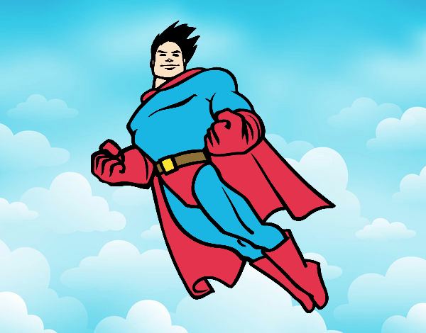 Dibujo Superman volando pintado por Moi777