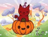 Un gatito de Halloween