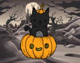 Un gatito de Halloween