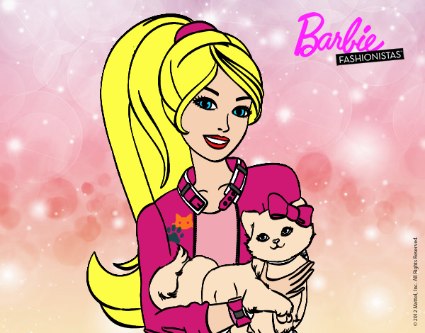 Barbie con su linda gatita