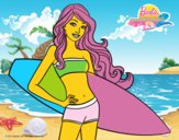 Barbie con tabla de surf