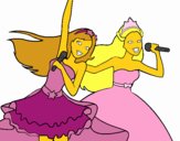 Barbie y la princesa cantando