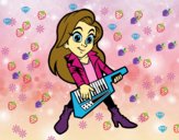 Chica tocando el keytar