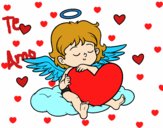 Dibujo Cupido con corazón pintado por mendz