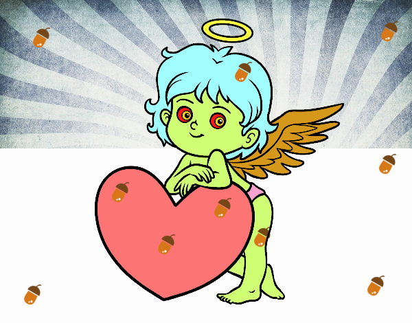 Cupido y un corazón