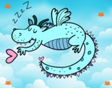 Dragón infantil durmiendo