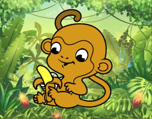 Monito con plátano