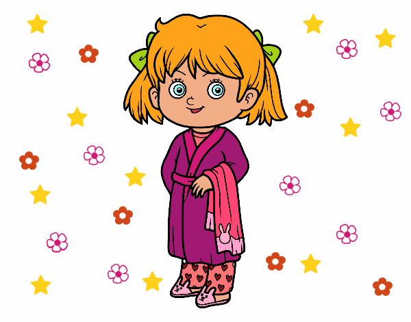 Dibujo Niña con pijama pintado por sofiydam