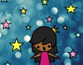 Dibujo Princesa con estrellas pintado por xXPucchiXx