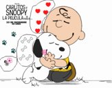 Snoopy y Carlitos abrazados