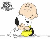 Snoopy y Carlitos abrazados