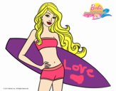 Barbie con tabla de surf