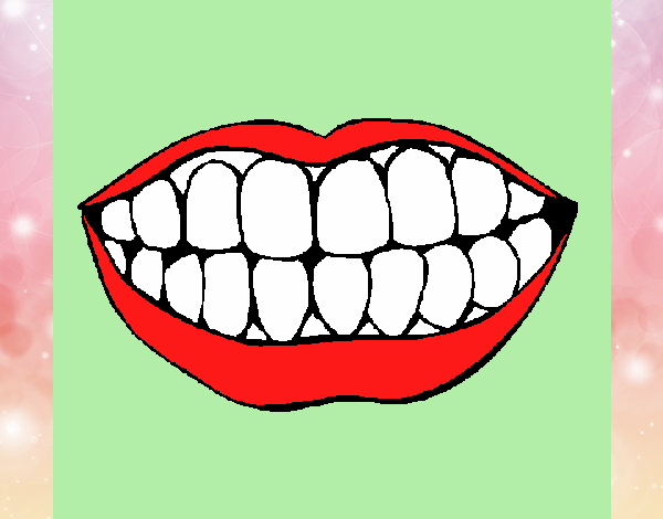Dibujo Boca y dientes pintado por MiChan