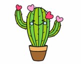 Dibujo Cactus corazón pintado por Minios