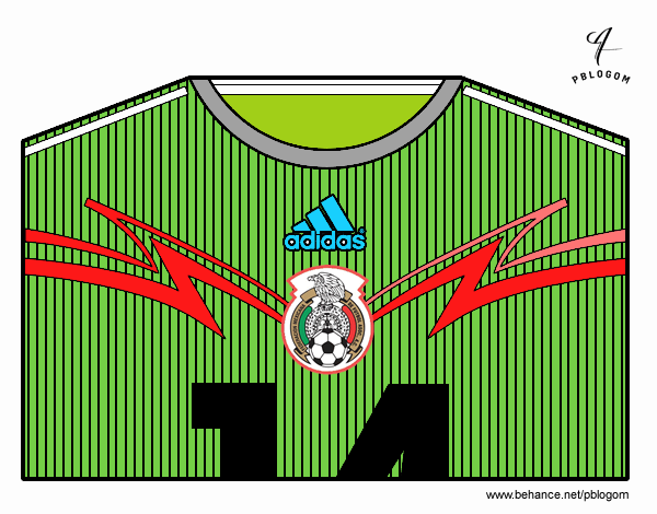 Camiseta del mundial de fútbol 2014 de México