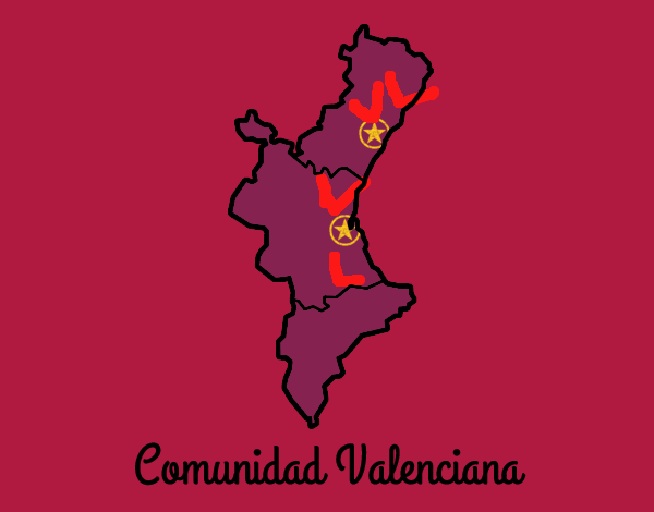 Dibujo Comunidad Valenciana pintado por julioalvar