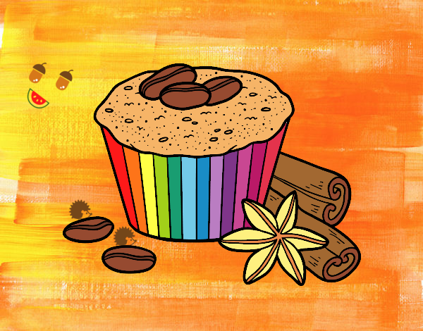 el cupcake de canela arcoiris