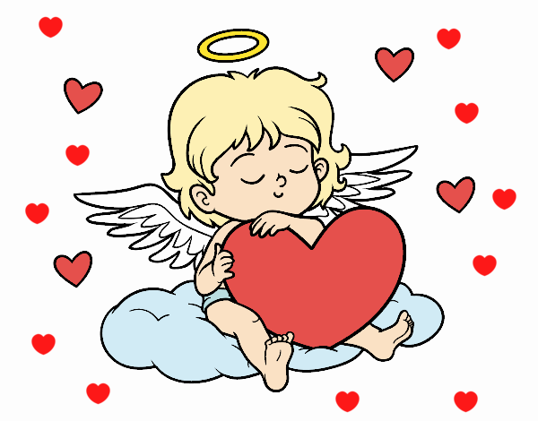 Dibujo Cupido con corazón pintado por RocioNayla