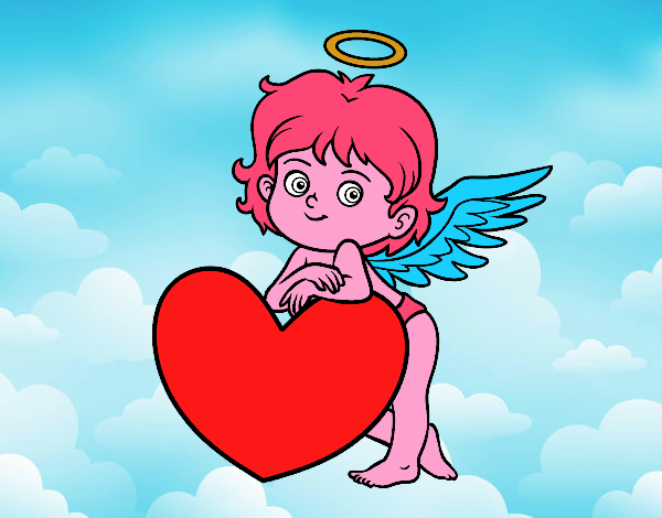 Cupido y un corazón