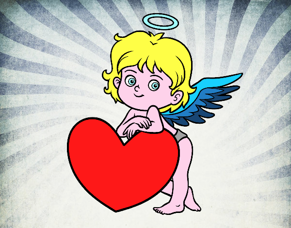 Cupido y un corazón