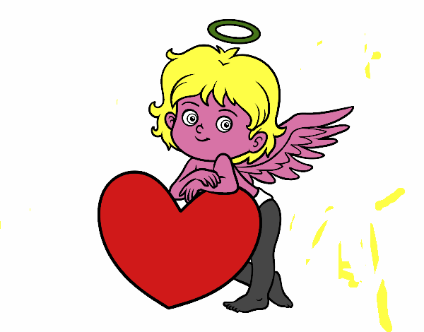 Cupido y un corazón