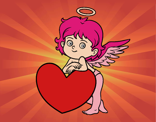 Cupido y un corazón