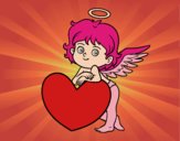 Cupido y un corazón