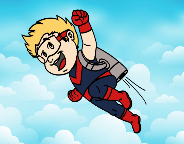 Dibujo Héroe volando pintado por AgusNet
