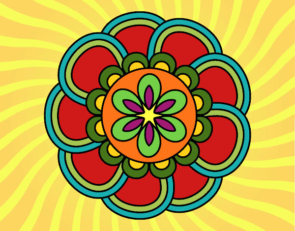 Dibujo Mandala de pétalos pintado por mendz