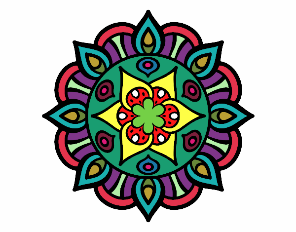 Dibujo Mandala vida vegetal pintado por mendz