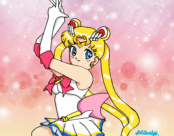 Dibujo Serena de Sailor Moon pintado por Lannny