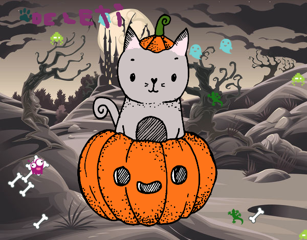 Un gatito de Halloween