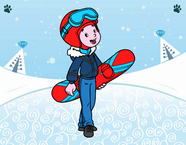 Una chica Snowboard