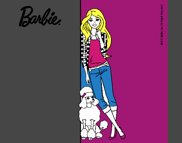 Barbie con cazadora de cuadros