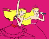 Barbie y la princesa cantando