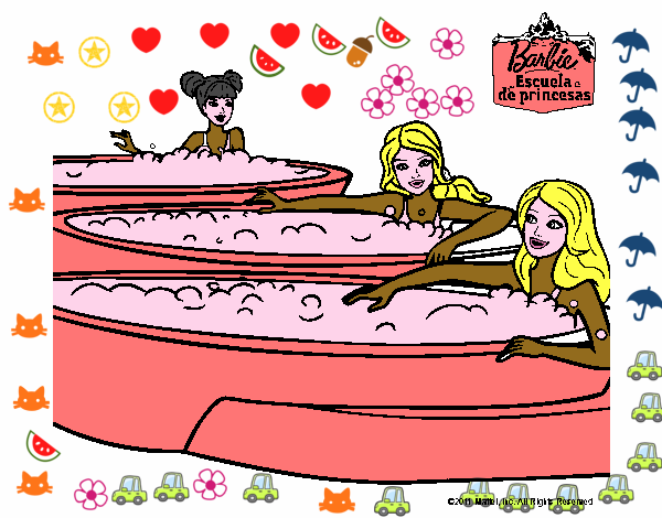 Barbie y sus amigas en el jacuzzi