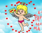 Cupido con carta de amor