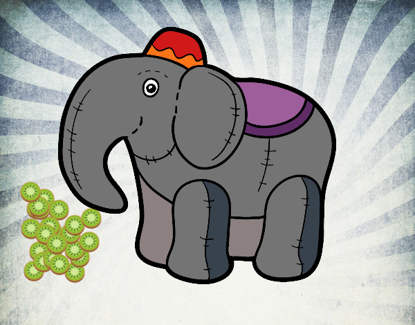 Dibujo Elefante de trapo pintado por mendz