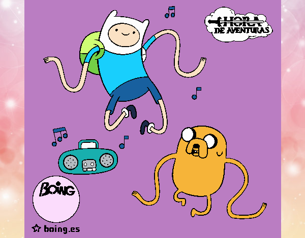 Finn y Jake escuchando música